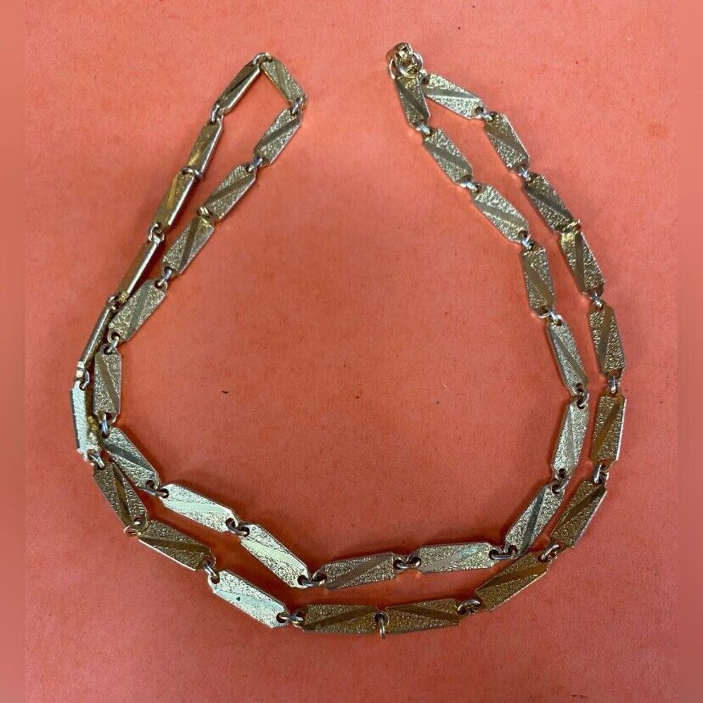 Vintage Coro Necklace Chain Links Gold Tone 28” MCM